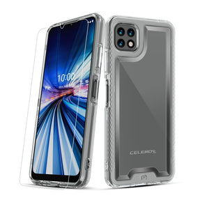 Samsung Galaxy A22 5G / Boost Celero 5G Lux Series Hybrid Case (w/ Tempered Glass) - Clear