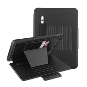 Apple iPad 10.2 (2021)/(2020)/(2019) Leather Folio Series Tablet Case (with Card Slots & Pencil Holder) - Black