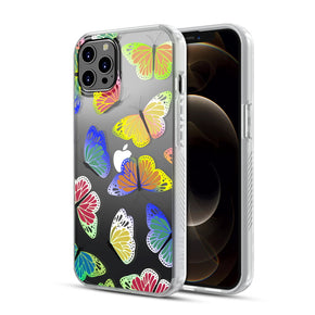 Apple iPhone 12 Pro Max (6.7) Mood Series Design Case - Neon Butterflies