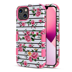 Apple iPhone 13 (6.1) / iPhone 14 (6.1) TUFF Series Design Hybrid Case - Fresh Pink Roses