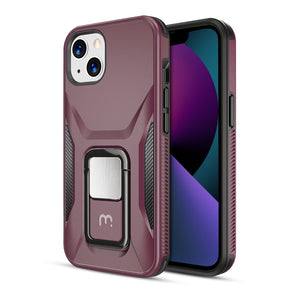 Apple iPhone 13 mini (5.4) Stealth Series Hybrid Case (with Magnetic Stand) - Plum / Black