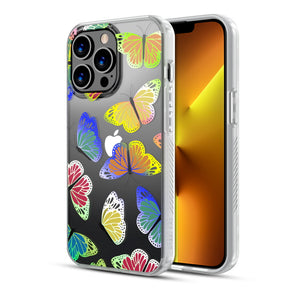 Apple iPhone 13 Pro (6.1) Mood Series Design Case - Neon Butterflies