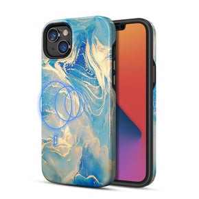 Apple iPhone 14 (6.1) Fuse Series Magsafe Case - Ocean Marble