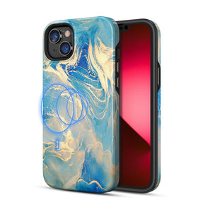 Apple iPhone 14 Plus (6.7) Fuse Series Magsafe Case - Ocean Marble