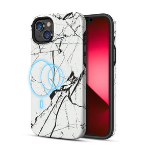 Apple iPhone 14 Plus (6.7) Fuse Series Magsafe Case - Cracked Marble