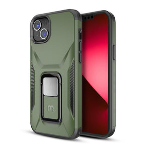Apple iPhone 14 Plus (6.7) Antimicrobial Stealth Series Hybrid Case (with Magnetic Stand) - Army Green/Black