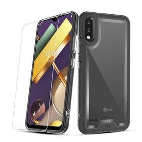 LG K22 Hybrid Slim Case with Tempered Glass Screen Protector