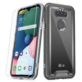 LG Aristo 5 Lux Series Hybrid Case (w/ Tempered Glass) - Clear