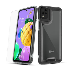 LG K53 Lux Series Hybrid Case (w/ Tempered Glass) - Clear