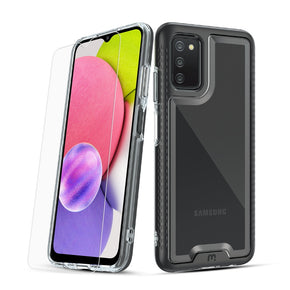Samsung Galaxy A03s Lux Series Transparent Hybrid Case (w/ Tempered Glass)