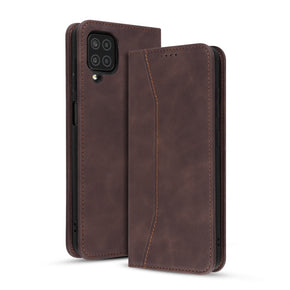 Samsung Galaxy A12 5G Executive Series Wallet Case (w/ Magnetic Folio Closure) - Brown