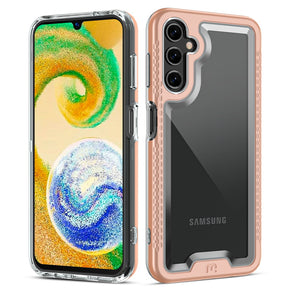 Samsung Galaxy A14 5G Lux Series Transparent Hybrid Case (w/ Tempered Glass) - Rose Gold