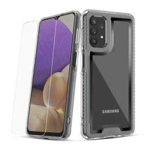Samsung Galaxy A32 5G Lux Series Hybrid Case (w/ Tempered Glass) - Silver