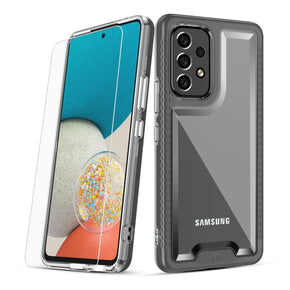 Samsung Galaxy A53 5G Lux Series Transparent Hybrid Case (w/ Tempered Glass) - Black