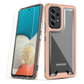 Samsung Galaxy A53 5G Lux Series Transparent Hybrid Case (w/ Tempered Glass) - Rose Gold