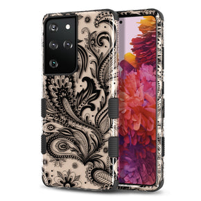Samsung Galaxy S21 Ultra TUFF Black Lace Design Case Cover