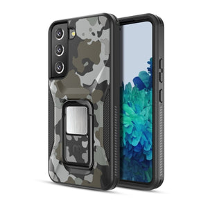 Samsung Galaxy S22 Stealth Series Hybrid Case (with Magnetic Stand) - Black Camo / Black