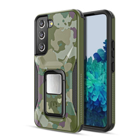 Samsung Galaxy S22 Plus Stealth Series Hybrid Case (with Magnetic Stand) - Army Green Camo / Black