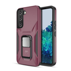 Samsung Galaxy S22 Stealth Series Hybrid Case (with Magnetic Stand) - Plum / Black