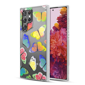 Samsung Galaxy S22 Ultra Mood Series Design Case - Neon Butterflies