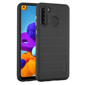 Samsung Galaxy A21 Dotted Texture Hybrid Case