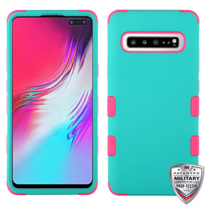Samsung Galaxy S10 (5G) TUFF Hybrid Protector Cover - Rubberized Teal Green/Electric Pink