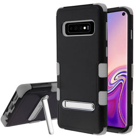 Samsung Galaxy S10 TUFF Hybrid Protector Cover w/ Stand - Natural Black / Iron Gray