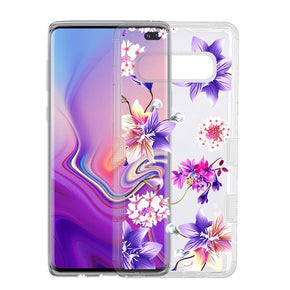 Samsung Galaxy S10 Plus TUFF Lucid Hybrid Protector Cover - Transparent Clear / Purple Stargazers