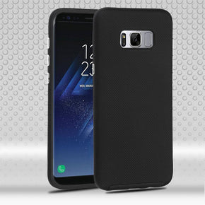 Samsung Galaxy S8 Textured Dots Fusion Protector Cover - Black / Black