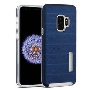 Samsung Galaxy S9 Textured Dots Fusion Protector Cover - Ink Blue / Clear