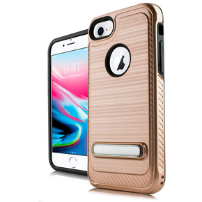 Apple iPhone 8/7 Metal Stand Brushed Case - Rose Gold