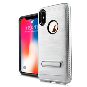 Apple iPhone XS/X Brushed Kickstand Case Cover
