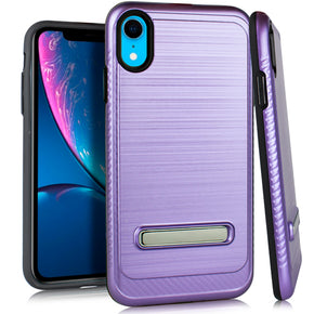 Apple iPhone XR Brushed Hybrid Kickstand Case - Purple