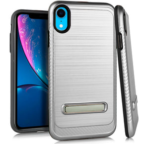 Apple iPhone 9 (XR) Brushed Kickstand Case Cover