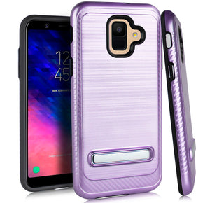 Samsung Galaxy A6 Hybrid Brushed Kickstand Case Cover