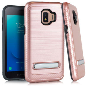 Samsung Galaxy J2 Core Metal Stand Brush Case Cover