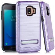 Samsung Galaxy J2 Core Brushed Metal Stand Case Cover