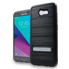 Samsung Galaxy J3 Emerge Brushed Kickstand Case Cover