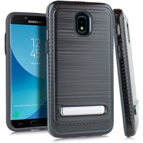 Samsung Galaxy J3 2018 Hybrid Brushed Kickstand Case Cover