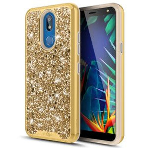 LG K40 STELLAR Series Dual Layered Case with Glitter Design - Gold