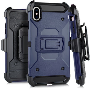 Apple iPhone XR Heavy Duty Tactical Holster Combo Case - Blue
