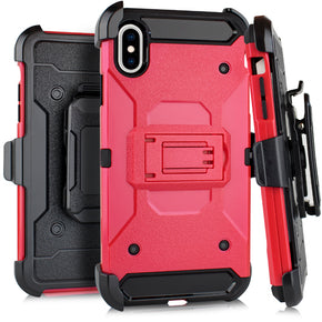 Apple iPhone XR Heavy Duty Tactical Holster Combo Case - Red