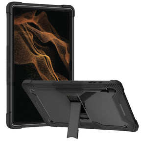 Samsung Galaxy Tab S8 Ultra Tough Hybrid Case (w/ Kickstand) - Black/Black
