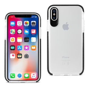 Apple iPhone XS/X Shockproof Color Border Transparent Case - Black