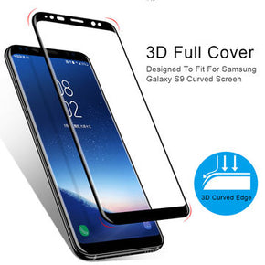 Samsung Galaxy S9 Full Glue 3D Curved Edge Tempered Glass Screen Protector - Black