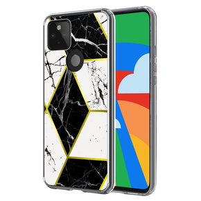 Google Pixel 5 Electroplated Design Fusion Protector Case - Black Marble