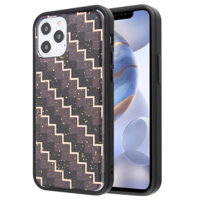 Apple iPhone 12 / 12 Pro (6.1) Hybrid Design Case - Carbon Fiber Texture / Black
