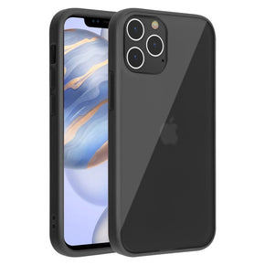 Apple iPhone 12 / 12 Pro (6.1) Semi-Transparent Frost Hybrid Protector Cover - Black