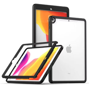 Apple iPad 10.2 (2021) / iPad 10.2 (2020) / iPad 10.2 (2019) Transparent Hybrid Case - Clear / Black