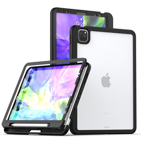 Apple iPad Air 10.9 (2020) / iPad Pro 11 (2021) / iPad Pro 11 (2020) / iPad Pro (2018) Transparent Hybrid Case - Clear / Black